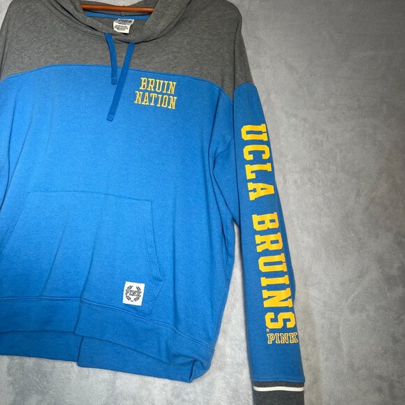 PINK Victoria's Secret Hoodie Womens L Blue Gray UCLA Bruins Pullover Sweatshirt - Picture 6 of 10